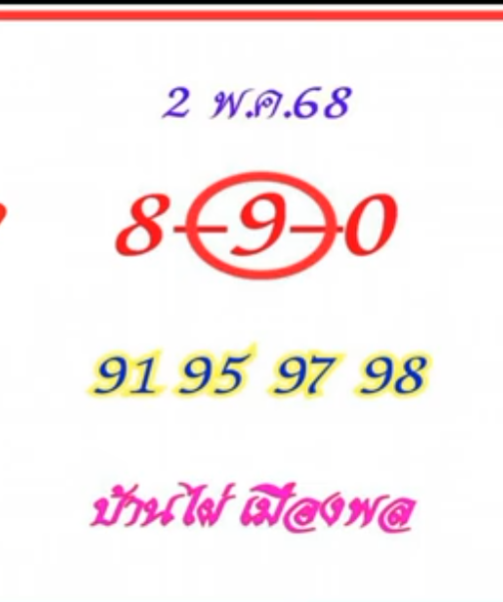 หวยบ้านไผ่เมืองพล 2/5/68