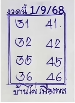 หวยบ้านไผ่เมืองพล 1/9/68