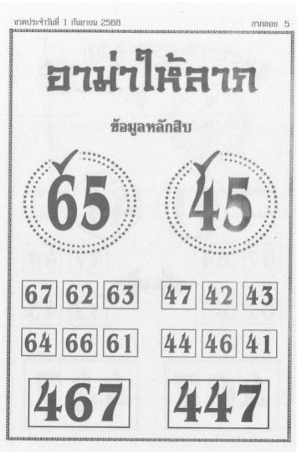 หวยอาม่าให้ลาภ 1/9/68